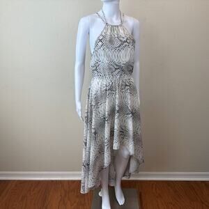 Haute Hippie Womens XS Snake Print Halter Hi Low Dress